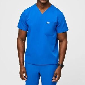 Figs Leon Scrub Top Royal Blue Mens Size Large